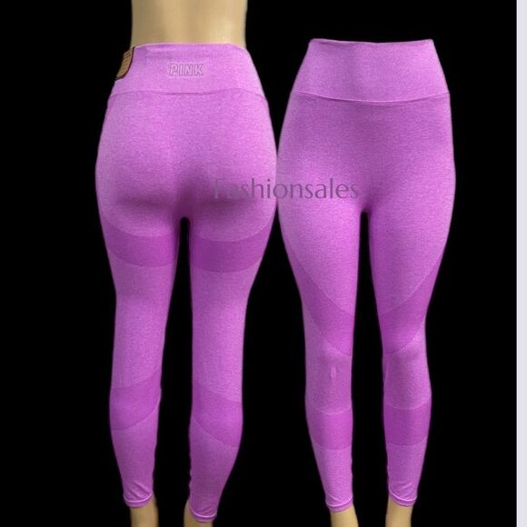 Victoria Secret PINK Seamless Workout Tight High Waist Full length tight Berry - Picture 2 of 5